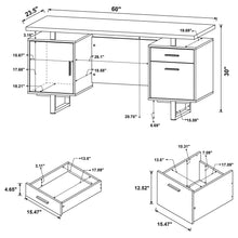 Load image into Gallery viewer, 2 Drawer Floating Top Office Desk
