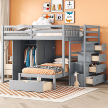 Load image into Gallery viewer, Bunk Bed With Wardrobe, Drawers
