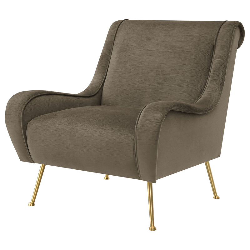 Lundy - Truffle Tight Cushion Accent Chair With Legs - Bronze Golden