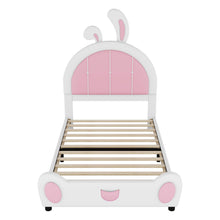 Load image into Gallery viewer, Upholstered Platform Bed With Rabbit Shaped Headboard
