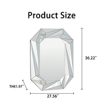 Load image into Gallery viewer, Diamond Shaped Wall Mirror With Beveled Edge Frameless Design - Silver
