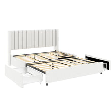 Load image into Gallery viewer, Anda - Boucle Upholstered Platform Bed With Patented Drawers Storage - Ivory

