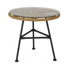 Load image into Gallery viewer, Petrichor - Outdoor Side Table With Tempered Glass And Steel Frame
