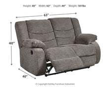 Load image into Gallery viewer, Tulen - Reclining Loveseat - Gray

