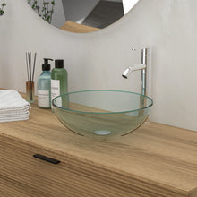 Load image into Gallery viewer, Artistic Tempered Glass Vessel Sink With Pop Up Drain
