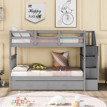 Load image into Gallery viewer, Stairway Bunk Bed &amp; Storage And Guard Rail For Bedroom
