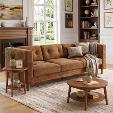 Load image into Gallery viewer, 3 Seater Sofa With Square Arms, Tufted Pillow Back For Living Room
