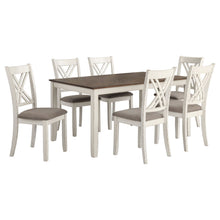Load image into Gallery viewer, Ebers - 7 Dining Set With 2 Tone Upholstered Chairs - Vanilla White
