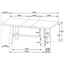 Load image into Gallery viewer, 6 Piece Extension Leaf Dining Set With Expandable Table, Spindle Back Chairs And Bench - Natural
