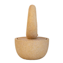 Load image into Gallery viewer, Cement Round Water Fountain With Light And Pump - Beige / Yellow
