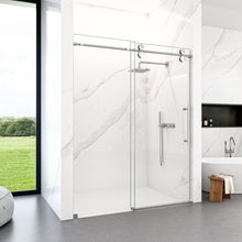 Load image into Gallery viewer, Frameless Single Sliding Shower Door With Clear Tempered Glass
