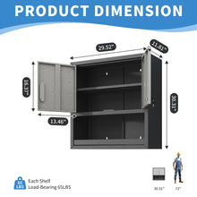 Load image into Gallery viewer, Metal Wall Mounted Tool Storage Cabinet With Locking Door, 1 Shelf &amp; 1 Drawer
