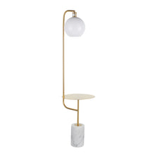 Load image into Gallery viewer, Symbol - Contemporary / Glam Floor Lamp Side Table - White Marble
