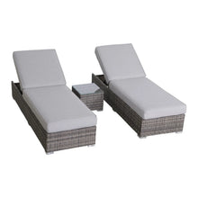 Load image into Gallery viewer, 3 Piece Chaise Lounge Set With Adjustable Reclining - Gray Mix
