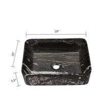 Load image into Gallery viewer, Rectangular Vessel Bathroom Sink - Black / Gray
