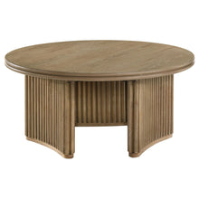 Load image into Gallery viewer, Dreydon - Round Coffee Table With Curved Pedestal Base - Light Brown
