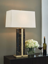 Load image into Gallery viewer, Neonish - Marble Table Lamp - Black / Gold Finish
