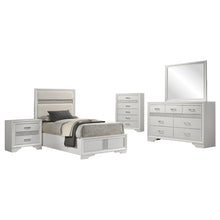 Load image into Gallery viewer, Modern Bedroom Set With Upholstered Headboard And Textured Storage
