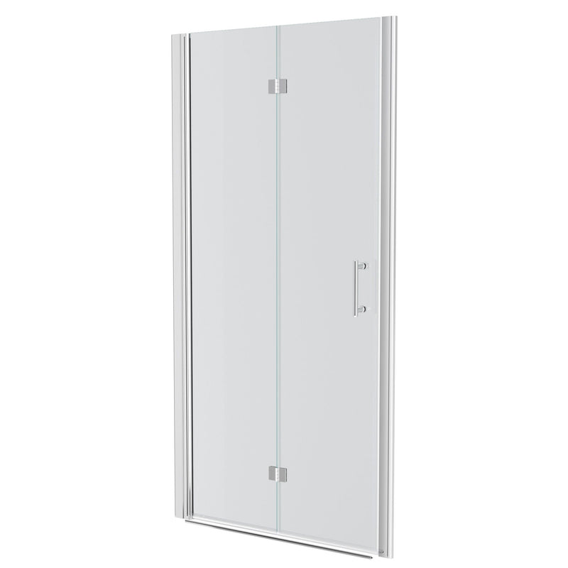 Frameless Bi Fold Shower Door With Tempered Glass - Chrome