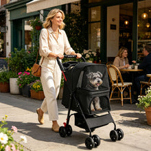 Load image into Gallery viewer, Foldable Pet Stroller For Small Dogs And Cats With Multi Functional Tray
