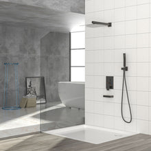 Load image into Gallery viewer, Square Shower System With Waterfall Tub Spout And Rough In Valve, Wall Mounted
