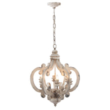 Load image into Gallery viewer, Farmhouse Chandelier, 6 Light Wood Chandelier Pendant Light Fixture With Adjustable Chain For Dining Room Living Room Entryway, Bulb Not Included
