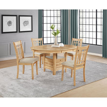 Load image into Gallery viewer, Davis - 5 Piece Oval Extension Leaf Dining Set With Pedestal Base - Light Oak
