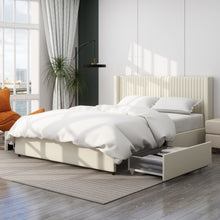 Load image into Gallery viewer, Anna - Upholstered Wingback Platform Bed With 4 Drawers Storage

