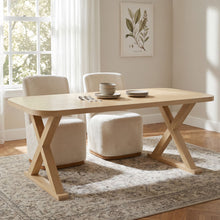 Load image into Gallery viewer, Dining Table With X-Shaped Legs, Rectangular Indoor - Natural
