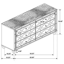 Load image into Gallery viewer, Arabesque - 6 Drawer Dresser - Silver
