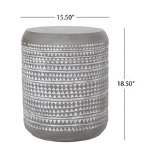 Load image into Gallery viewer, Outdoor Side Table With Cylindrical Shape - White
