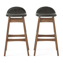 Load image into Gallery viewer, Contemporary Bar Stool With Stylish Seat And Small Backrest - Dark Brown

