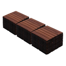 Load image into Gallery viewer, Interlocking Deck Tiles Striped Pattern, Waterproof Anti Mildew Brown
