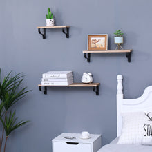 Load image into Gallery viewer, Floating Shelves, Long Wall Shelves (Set of 3), Wall Mounted Shelves &amp; Brackets For Bedroom - Natural Wood
