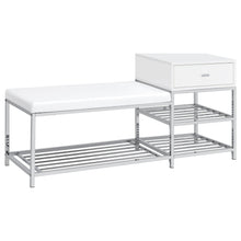 Load image into Gallery viewer, Yesler - 1 Drawer Storage Bench - Glossy White
