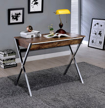 Load image into Gallery viewer, Callers - Weathered Writing Desk - Chrome / Oak
