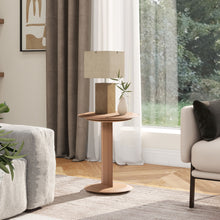 Load image into Gallery viewer, Mode - Leatherette Round C-Shaped Sofa Side Table - Saddle Brown
