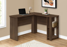 Load image into Gallery viewer, Computer Desk, Home Office, Corner, Storage Shelves, L Shape, Laptop, Contemporary &amp; Modern - Walnut
