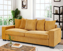 Load image into Gallery viewer, Luxe Sofa With 5 Matching Toss Pillows, Sleek Design, Spacious And Comfortable 3 Seater Couch

