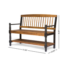 Load image into Gallery viewer, Slatted Bench With Built In Shelf

