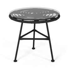 Load image into Gallery viewer, Petrichor - Outdoor Side Table With Tempered Glass And Steel Frame
