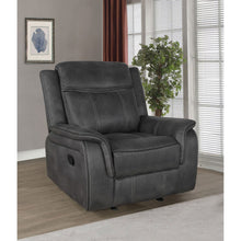 Load image into Gallery viewer, Franklin - Upholstered Padded Arm Glider Recliner - Charcoal
