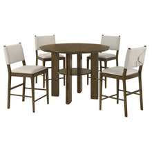 Load image into Gallery viewer, Crispin - 5 Piece Counter Height Dining Set With Upholstered Chairs - Brown

