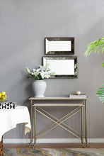 Load image into Gallery viewer, Antique Rectangle Mirror With Floral Accents, Mirrored Display Tray, Hanging Wall Mirror
