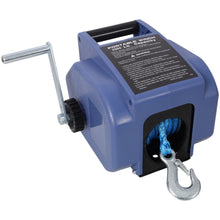 Load image into Gallery viewer, Reversible 12V Electric Trailer Winch For Boats Up To 6000 Lbs With Synthetic Rope And Extra Pulley Hook - Blue
