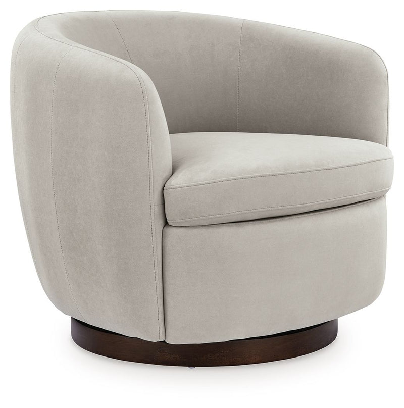Annbury - Swivel Accent Chair - Light Beige
