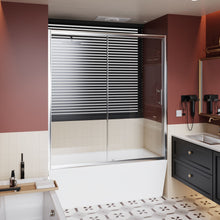 Load image into Gallery viewer, Single Sliding Shower Door For Bathtub With And Handle - Chrome

