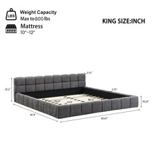 Load image into Gallery viewer, Elegant Upholstered Bed With Checkerboard Design
