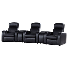 Load image into Gallery viewer, Greenfield - 3 Seater Home Theater With 2 Wedge Consoles - Black

