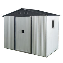 Load image into Gallery viewer, 8Ft X 4Ft Outdoor Metal Storage Shed With Window And Metal Foundation For Backyard, Patio, Lawn
